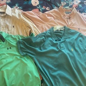 4 shirts three Ralph Lauren and one under armor slightly used